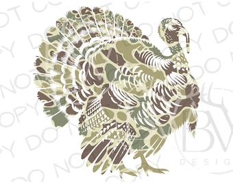 Old School Camo Turkey PNG | Digital Download | Turkey Hunting Sublimation PNG | Hunting Sublimation | Camo Sublimation PNG | Turkey png
