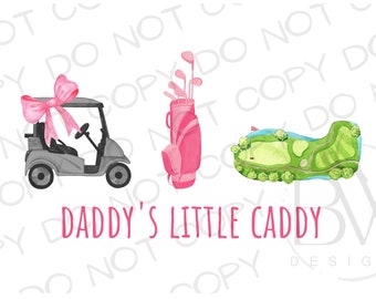 Daddy's Little Caddy PNG | Digital Download | Golf Sublimation PNG | Golfing Sublimation png | Sports Sublimation PNG | Golf Cart png