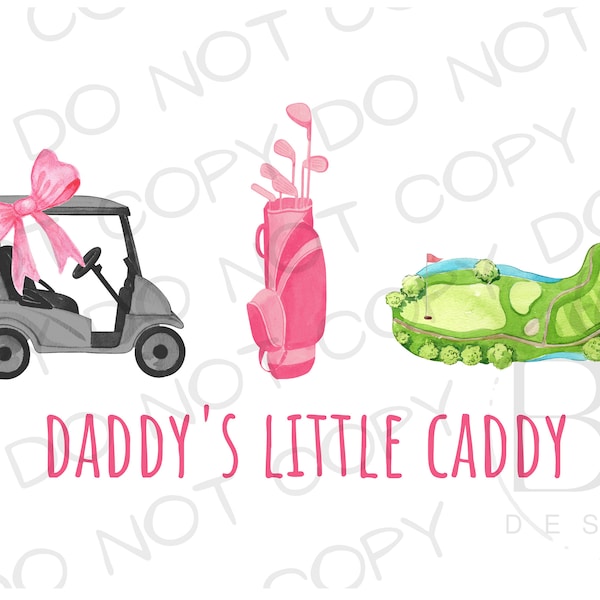 Daddy's Little Caddy PNG | Digital Download | Golf Sublimation PNG | Golfing Sublimation png | Sports Sublimation PNG | Golf Cart png