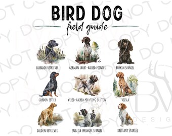 Bird Dog Field Guide Sublimation PNG | Digital Download | Duck Hunting Sublimation PNG | Hunting Dog PNG | Duck Hunter Sublimation png