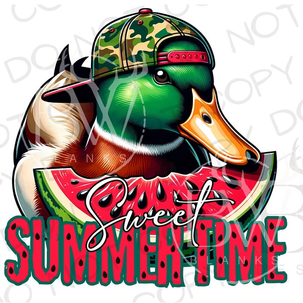 Sweet Summer Time PNG | Digital Download | Duck Hunting Sublimation PNG | 4th of July Duck Hunting Sublimation png | Watermelon png