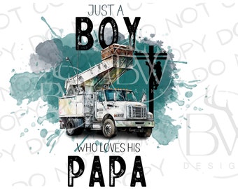 Just A Boy Who Loves His Papa PNG | Lineman Sublimation PNG | Bucket Truck Sublimation png | Kid Lineman Sublimation PNG | Lineman png