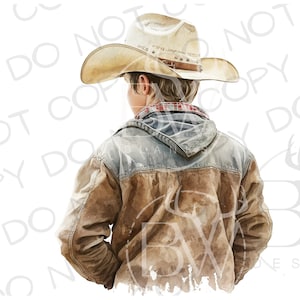 Acquerello Cowboy Sublimazione PNG / Piccolo Cowboy PNG / Download digitale / Cowboy Sublimazione PNG / Papà Sublimazione png / Ragazzo Cowboy png