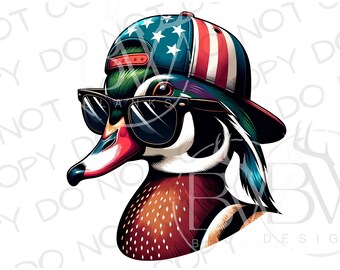 4 luglio Wood Duck PNG / Download digitale / Sublimazione di caccia alle anatre / 4 luglio Duck Hunting Sublimazione png / 4 luglio png