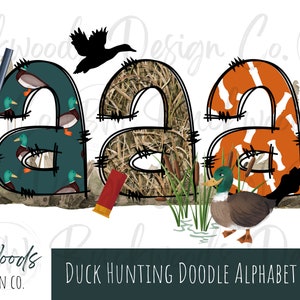 Duck Hunting Doodle Alphabet Set PNG / Descarga digital / Camo Alphabet PNG / Duck Hunting Sublimation / Duck Hunting Alphabet png