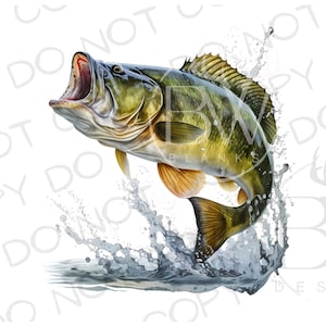 Large Mouth Bass Sublimation PNG | Digital Download | Fishing Sublimation PNG | Bass Fishing PNG | Bass Fishing Sublimation png | Fisherman