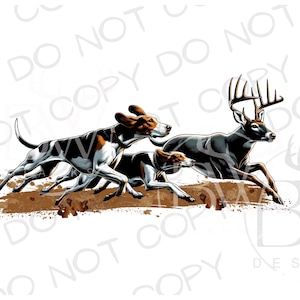 Walker jachthond PNG | Digitale download | Sublimatie van hertenjacht | Walker hond sublimatie PNG | Treeing Walker PNG | Jachthond png