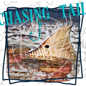Chaising Tail PNG | Digital Download | Saltwater Fishing Sublimation PNG | Fishing Sublimation PNG | Red Fish Sublimation | Red Fish Tail