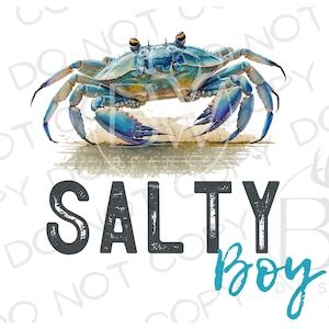 Salty Boy Blaue Krabbe Logo PNG | Digitaler Download | Angeln Sublimation PNG | Salzwasser Angeln PNG | Salzwasser Sublimation png | Blaue Krabbe