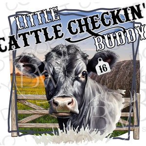 Kleine vee Checkin' Buddy PNG | Digitale download | Koe sublimatie PNG | Boerderijsublimatie png | Sublimatie van veeboeren | Rundvlees png