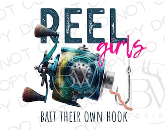 Reel Girls lokken hun eigen haak PNG | Digitale download | Grote mond bas sublimatie PNG | Vissen sublimatie PNG | Bass Fishing png