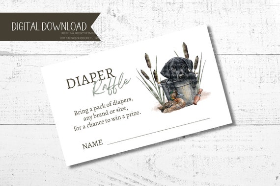 Duck Hunting Baby Shower Diaper Raffle Card Hunting Baby Shower
