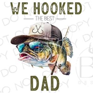 Enganchado a papá PNG / Descarga digital / Sublimación de lubina de boca grande PNG / Sublimación de pesca PNG / Pesca de lubina png / Pescador png