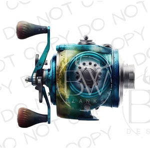 Fishing Reel PNG | Digital Download | Fishing Tackle Sublimation PNG | Fishing Sublimation PNG | Watercolor Fishing Sublimation png