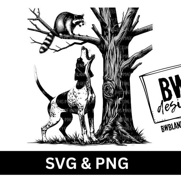 Raccoon Hunting SVG | Digital Download | Raccoon Hunter SVG | Raccoon Hunting Sublimation PNG | Bluetick Sublimation | Bluetick svg