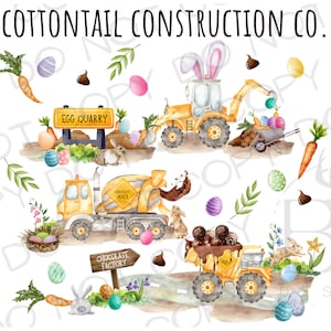 Páscoa Construção PNG | Sublimação de construção PNG | Sublimação de escavadeira png | Sublimação de caminhão de construção PNG | Páscoa png