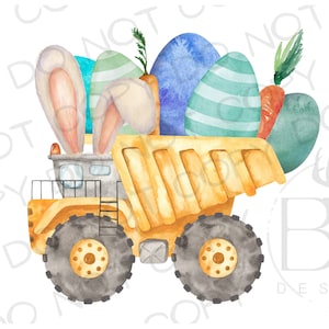 Easter Dump Truck Sublimation PNG | Digital Download | Construction Sublimation PNG | Dump Truck Sublimation png | Easter Sublimation PNG