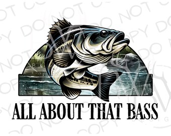 Pesca de lubina PNG / Descarga digital / Sublimación de lubina de boca grande PNG / Sublimación de pesca PNG / Sublimación de pesca de lubina / Pescador png