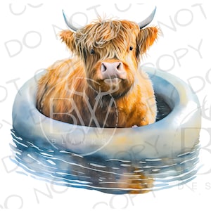 Summer Cow PNG | Digital Download | Farm Sublimation | Cow Sublimation PNG | Highland Cow Sublimation PNG | Highland Cow png | Barn png
