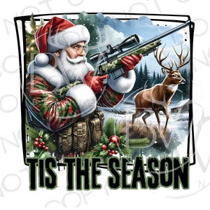 Camo Santa PNG / Descarga digital / Santa Deer Hunting PNG / Christmas Deer Hunting PNG / Whitetail Buck Sublimation / Sublimación de Navidad