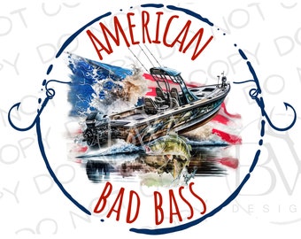 Amerikaanse baarsvisserij PNG | Digitale download | Grote mond bas sublimatie PNG | Vissen sublimatie PNG | Zeebaarsvissen png | Visser png