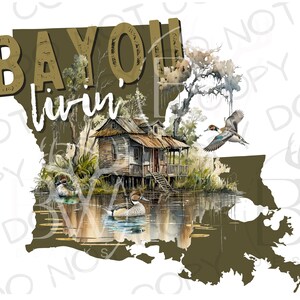 Louisiana Bayou PNG | Digital Download | Gator Hunting Sublimation PNG | Alligator PNG | Gator Sublimation | Bayou png | Bayou Sublimation