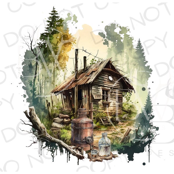 Hillbilly Mountain Shack PNG | Digital Download | Appalachia Mountain Sublimation PNG | Hillbilly Sublimation | Moonshiner Sublimation png