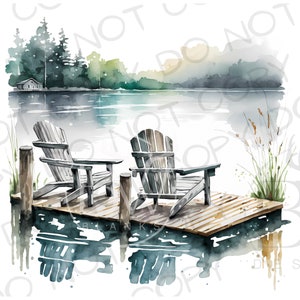 Watercolor Lake Sublimation PNG | Digital Download | Lake Sublimation PNG | Lake House Sublimation PNG | Lake Fishing png | Watercolor Lake