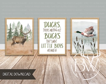 Duck Hunting Nursery Print | Deer Hunting Nursery Art | Mallard Duck Art Print | Hunting Wall Art | Printable Wall Art | Digital Download