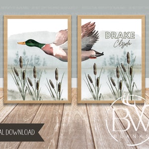 Watercolor Mallard Duck Hunting Changing Pad Covers Baby Duck Hunting Nursery Decor Diaper Change Pad Sheets For Boys Girls Wild Duck Leaves Soft