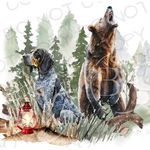Bärenjäger PNG | Digitaler Download | Bär Jagd Sublimation PNG | Bärenjäger Sublimation png | Jagd PNG | Jagdhund png