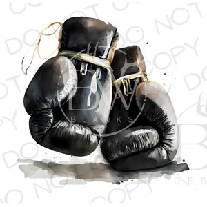 Guantes de boxeo negros PNG / Descarga digital / Sublimación de boxeo PNG / Sublimación deportiva / Guantes de boxeo de caja png / Sublimación de boxeador png