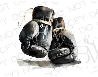 Zwarte bokshandschoenen PNG | Digitale download | Boksen sublimatie PNG | Sportsublimatie | Box Bokshandschoenen png | Boxer sublimatie png