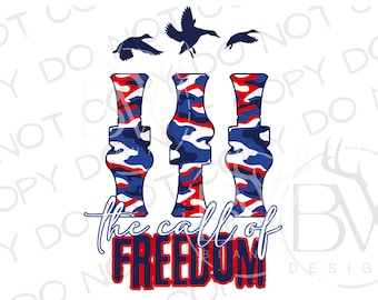 Der Ruf der Freiheit PNG | Digitaler Download | Entenanruf Sublimation PNG | Ente PNG | Entenjagd Sublimation png | Viertel des Juli als png