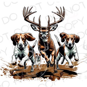 Walker jachthond PNG | Digitale download | Sublimatie van hertenjacht | Walker hond sublimatie PNG | Treeing Walker PNG | Jachthond png