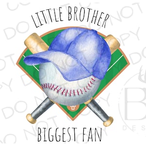Little Brother Biggest Fan PNG / Descarga digital / Sublimación de béisbol PNG / Sublimación deportiva / Little Brother png / Béisbol png