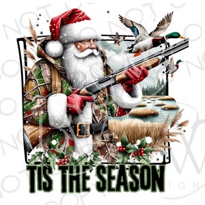Camo Santa PNG / Descarga digital / Santa Duck Hunting PNG / Christmas Duck Hunting PNG / Sublimación de pato mallard / Sublimación de Navidad