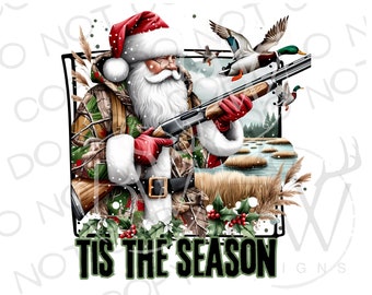 Camouflage Weihnachtsmann PNG | Digitaler Download | Weihnachtsmann Ente Jagd PNG | Weihnachten Entenjagd PNG | Stockente Ente Sublimation | Weihnachtssublimation