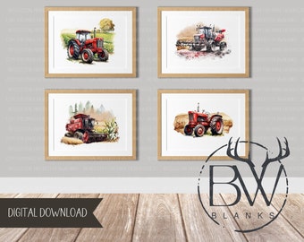 Tractor Nursery Wall Art | Tractor Nursery Print | Tractor Nursery Decor | Tractor Wall Art | Digital Download | Farm Nursery Wall Art