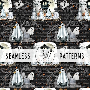 Duck Hunting Halloween Seamless Pattern | Digital Download | Hunting Seamless PNG | Duck Seamless PNG | Halloween Seamless Pattern