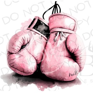 Guantes de boxeo rosas PNG / Descarga digital / Sublimación de boxeo PNG / Sublimación deportiva / Guantes de boxeo de caja png / Sublimación de boxeador png