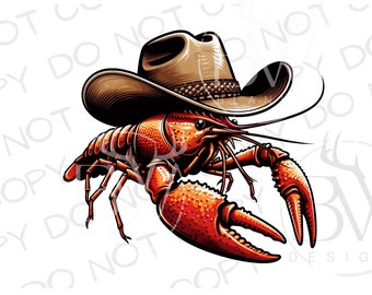 Cowboy Hat Crawfish PNG | Digital Download | Crawfish Sublimation | Bayou Sublimation | Crawfish Clipart | Bayou Crawfish PNG | Bayou png