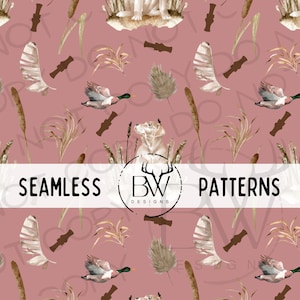 Duck Hunting Seamless Pattern | Digital Download | Hunting Seamless PNG |  Duck Seamless PNG| Duck Hunter Seamless Pattern