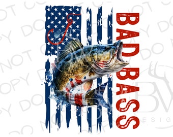 American Bass Fishing PNG | Digital Download | Large Mouth Bass Sublimation PNG | Fishing Sublimation PNG | Bass Fishing png | Fisherman png