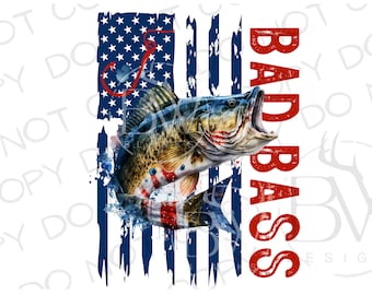Amerikaanse baarsvisserij PNG | Digitale download | Grote mond bas sublimatie PNG | Vissen sublimatie PNG | Zeebaarsvissen png | Visser png