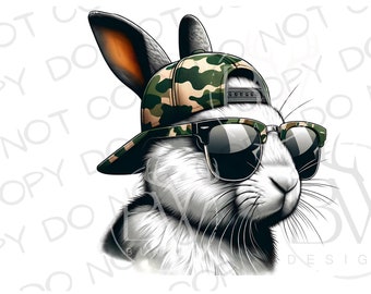 Camo Easter Bunny PNG | Digital Download | Easter Bunny Sublimation PNG | Easter Sublimation PNG | Rabbit Hunter Sublimation | Rabbit png