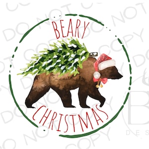 Beary Christmas PNG | Digital Download | Christmas Bear PNG | Bear Sublimation PNG | Christmas Sublimation | Sublimation designs