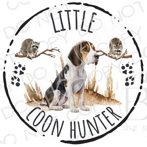 Kleiner Waschbär Jäger PNG | Digitaler Download | Jagdhund Sublimation PNG | Coonhound Sublimation PNG | Jagdhund png | Walker Welpe png