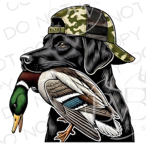 Perro de caza Labrador PNG / Descarga digital / Sublimación de caza de patos PNG / Sublimación de perros de caza png / Sublimación de cazador de patos png