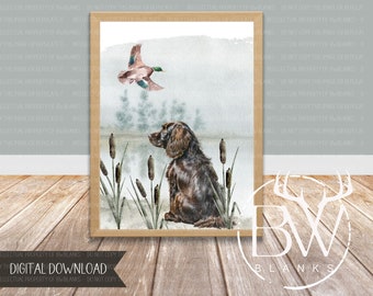 Duck Hunting Nursery Wall Art | Hunting Dog Nursery Print | Duck Hunting Nursery Decor | Hunting Wall Art | Digital Download | Mallard Duck
